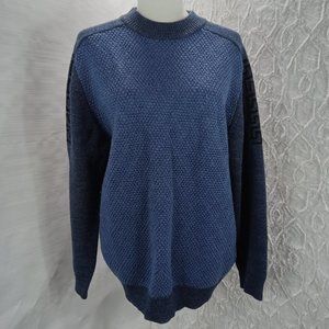 Meidengda  Blue Sweater With Greek Boarder on Sleeves Size XL